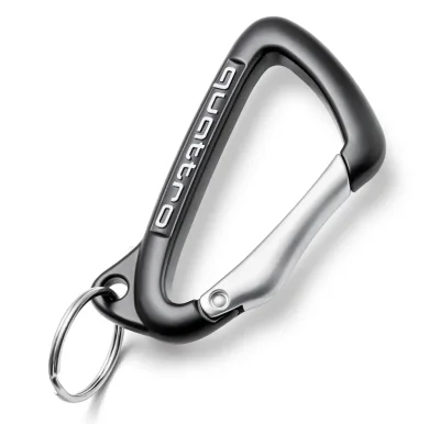 Брелок-карабин Audi quattro Key Ring Carabiner, black/silver VAG 3181800700