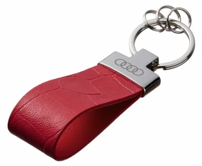 Кожаный брелок Audi Premium Leather Keychain, Metall/Leather, Red/Red VAG FKBRLRCAI