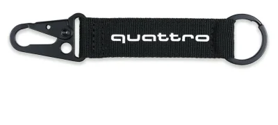 Брелок-карабин Audi quattro Key Ring Carabiner, black/white VAG 3182200700