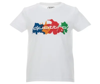Детская футболка Audi quattro Shirt, Kids, white VAG 3201900104