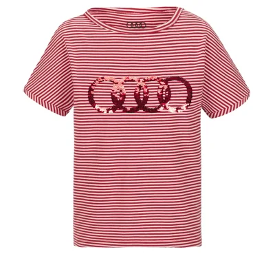 Футболка для девочек Audi Shirt Girls, Infants, red/white VAG 3202000104