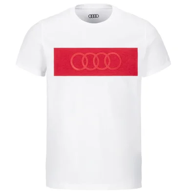 Мужская футболка Audi T-Shirt Ringe, Mens, White VAG 3132000402