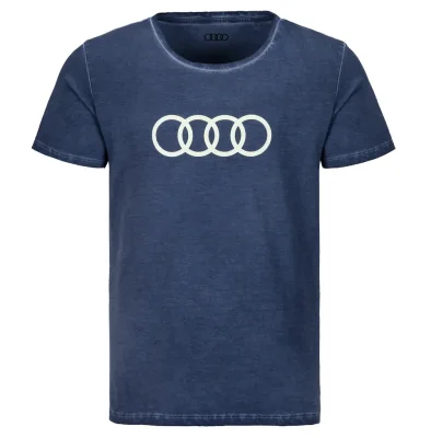 Мужская футболка Audi T-Shirt Ringe, Mens, Blue VAG 3132000412