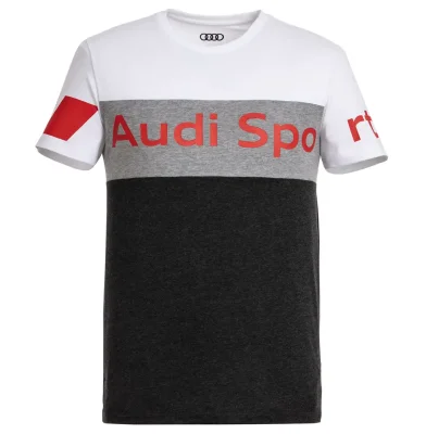 Мужская футболка Audi Sport Shirt, Mens, grey/white VAG 3132001602