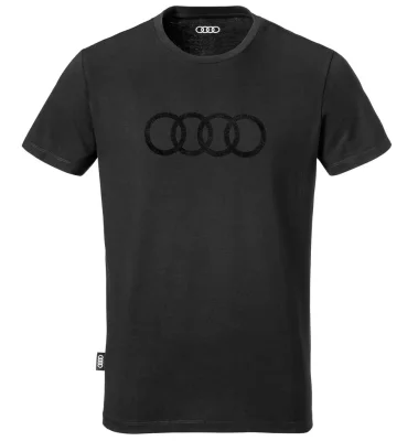 Мужская футболка Audi Rings Mens T-Shirt, Black VAG 3131701802