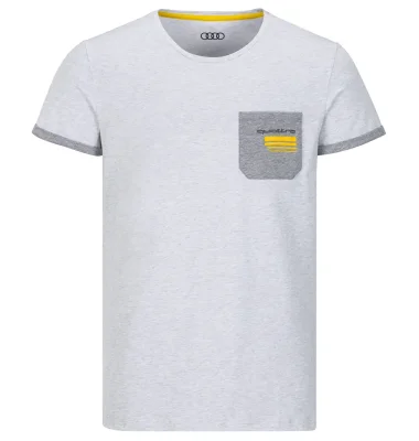 Мужская футболка Audi quattro T-Shirt, Mens, Light Grey VAG 3132000702