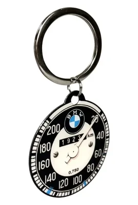 Стальной брелок BMW Retro Speedometer Round Keyring, Nostalgic Art BMW NA48016