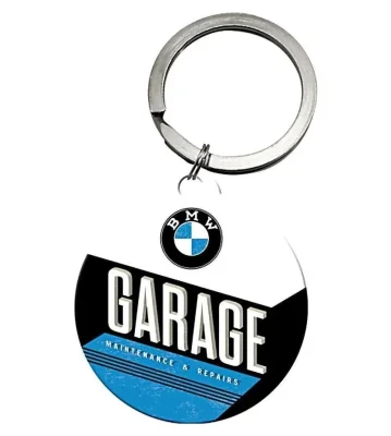 Стальной брелок BMW Garage Round Keyring, Nostalgic Art BMW NA48025