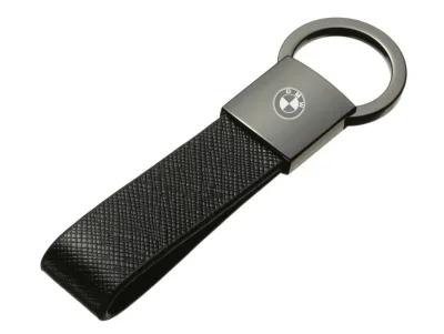Кожаный брелок BMW Logo Keychain, Metall/Leather, Black/Silver BMW FKBLB02BB
