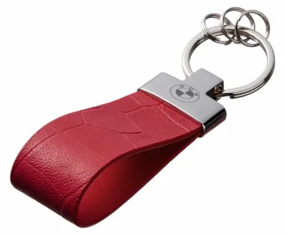 Кожаный брелок BMW Premium Leather Keychain, Metall/Leather, Red/Red BMW FKBRLRCBW