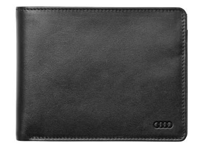 Мужской кожаный кошелек Audi Men's Wallet Leather, Black VAG 3141700100