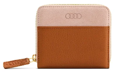 Маленький женский кожаный кошелек Audi Wallet Leather, Small, Womens, Brown/Rose VAG 3152101300