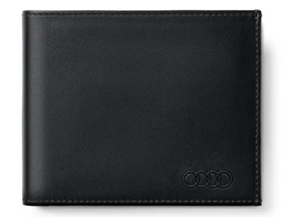 Мужской кожаный кошелек Audi Wallet Leather, Mens, black/red VAG 3151900300