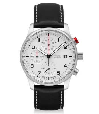 Мужские наручные часы хронограф Audi Chronograph, Mens, silver/white/black VAG 3102200100