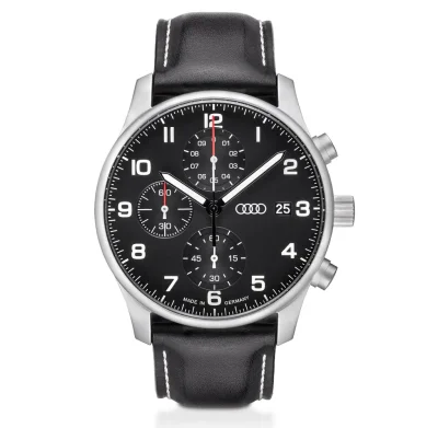 Мужские наручные часы хронограф Audi Chronograph, black/silver VAG 3101900200