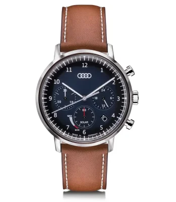 Мужские наручные часы хронограф Audi Chronograph Solar-powered, Mens, blue/brown VAG 3101900100