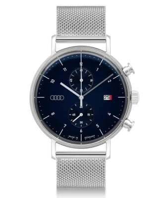 Мужские наручные часы хронограф Audi Chronograph, silver/night blue VAG 3102200300