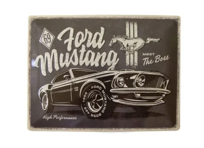 Металлическая пластина Ford Mustang The Boss Tin Sign, 30x40, Nostalgic Art FORD NA23311