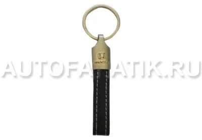 Кожаный брелок Honda Logo Keychain, Black/Silver HONDA FK412NHN