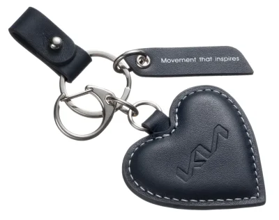 Кожаный брелок Kia Leather Keyring, Heart, Black HYUNDAI/KIA/MOBIS R8480AC1093K