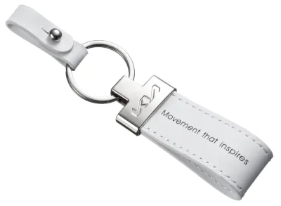 Кожаный брелок Kia Leather Keyring, White HYUNDAI/KIA/MOBIS R8480AC1092K