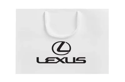 Бумажный подарочный пакет Lexus, белый, размер S: 23 х 17 х 10 см. TOYOTA LBA25410
