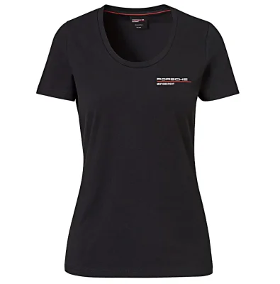 Женская футболка Porsche Women’s T-shirt, Motorsport, Black PORSCHE WAP8120XS0LFMS