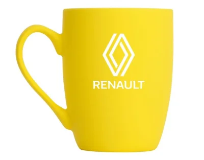 Фарфоровая кружка Renault Logo Mug, Soft-touch, 360ml, Yellow/White RENAULT 77114A2548
