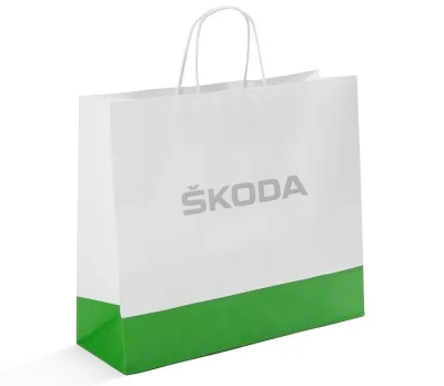 Бумажный подарочный пакет Skoda Paper Bag, Size M, White, MY2019 VAG 000087703KM