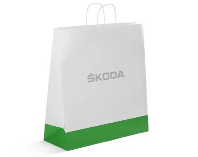 Бумажный подарочный пакет Skoda Paper Bag, Size L, White VAG 000087703HH