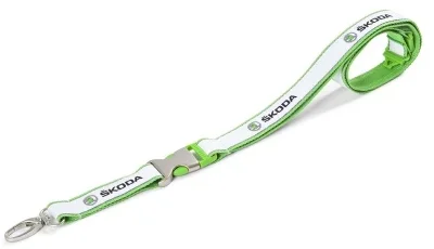 Лента с карабином Skoda Lanyard Motorsport, Green/White, Mod2 VAG 000087610AF