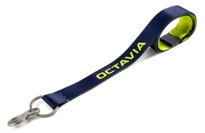 Шнурок с карабином Skoda Octavia Lanyard, Dark Blue / Lime VAG 5E3087610