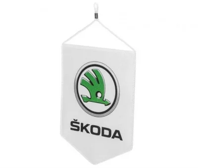 Подвесной флаг Skoda Table Flag, White/Green VAG 000087703HP