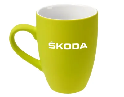 Керамическая кружка Skoda Wordmark Logo Mug, Soft-touch, 320ml, Green Apple/White VAG 000069601A25W1