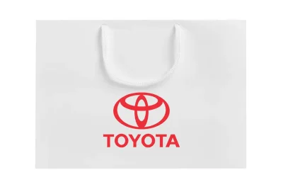 Бумажный подарочный пакет Toyota, белый, размер S: 23 х 17 х 10 см. TOYOTA TMC0A25500
