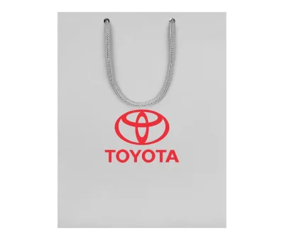 Бумажный подарочный пакет Toyota, серый, размер M: 23 х 28 х 9,2 см. TOYOTA TMC0A25502