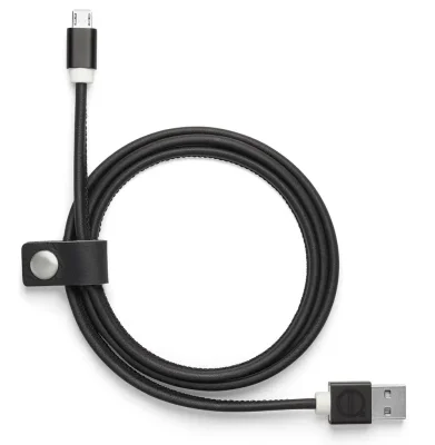 Кожаный кабель USB Volvo Leather Charger Cable Android, Black VOLVO 30673863