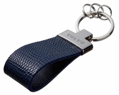 Кожаный брелок Volvo Premium Leather Keychain, Metall/Leather, Blue/Blue VOLVO FKBRLBPVO