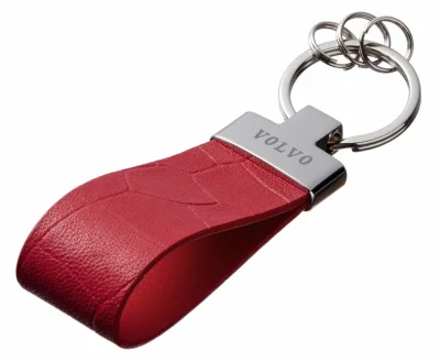 Кожаный брелок Volvo Premium Leather Keychain, Metall/Leather, Red/Red VOLVO FKBRLRCVO