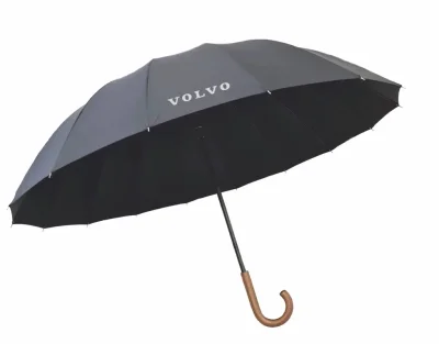 Большой зонт-трость Volvo Stick Umbrella, Wooden Handle, Black VOLVO FK180107WVV