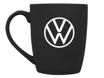 Фарфоровая кружка Volkswagen Logo Mug, Soft-touch, 360ml, Black/White VAG 000069601A25S4
