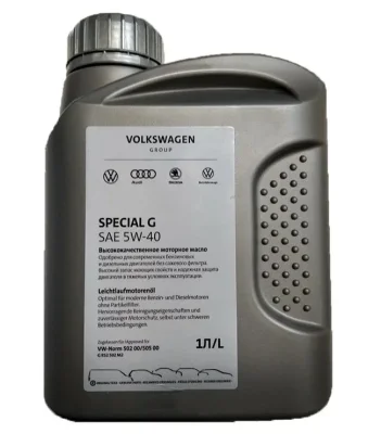 Моторное масло Volkswagen Genuine Engine Oil Special G, SAE 5W40, 1L VAG GVWR52502M2