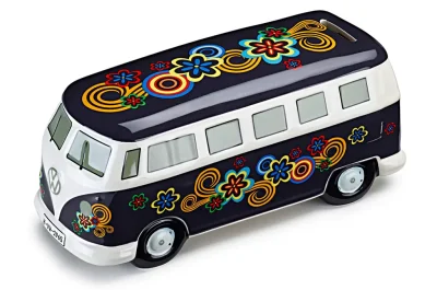 Копилка для мелочи в форме Volkswagen Bulli T1 Spardose - Flower Power Dark, Moneybox VAG 211087709E