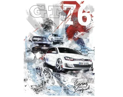 Памятный юбилейный плакат Volkswagen GTI Art Reproduction, Design Elements VAG 5GD087799B