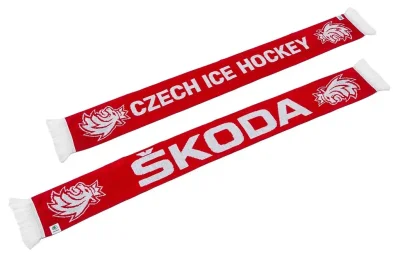 Хоккейный шарф Skoda Knit Scarf Hockey, Red VAG 000084330M