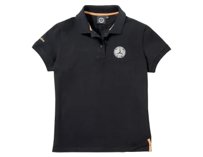 Женская футболка поло Mercedes-Benz Women's Polo Shirt, Vintage Star, Black MERCEDES B66041510