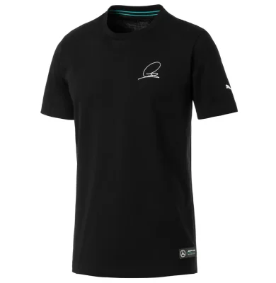 Мужская футболка Mercedes Men's T-shirt, Lewis Hamilton signature, Black MERCEDES B67996237