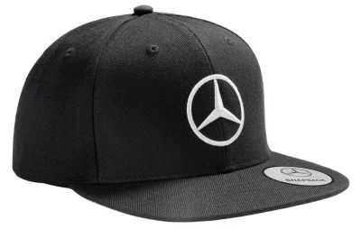 Мужская бейсболка Mercedes Men's Flat Brim Cap, Black MERCEDES B66953170