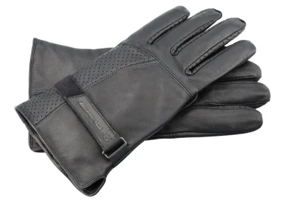 Мужские кожаные перчатки Mercedes-AMG Men's Leather Gloves, Black MERCEDES B66955777