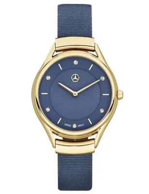 Женские наручные часы Mercedes-Benz Women’s Watch, Fashion Gold, Yellow gold-coloured / Blue MERCEDES B66953564